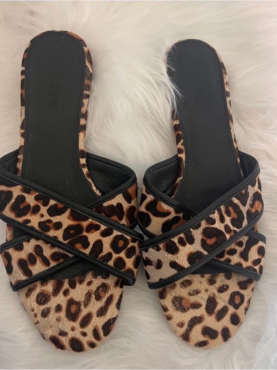 J. Crew Shoes - 🔥🔥3/$25 J. CREW Calf Hair Leopard Print Slide 7.5 FLAWED